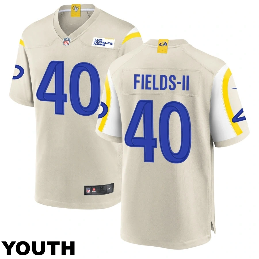 Youth #40 Tony Fields II Los Angeles Rams Bone Game Jersey